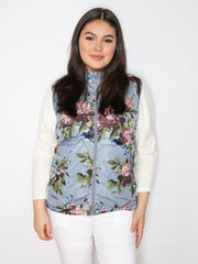 Vendbar vest med blomster print