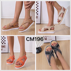 Sandaler med runde nitter sort by Krone 1