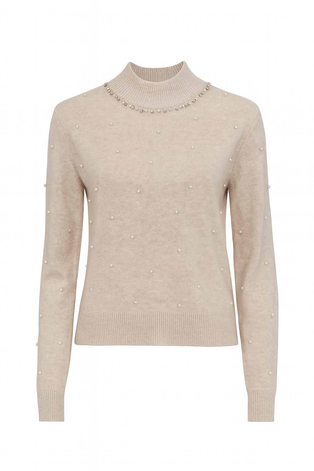 Turtleneck m. Perledetaljer - Ingen Returret
