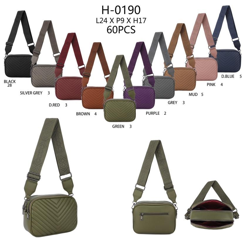 Quiltet crossbody taske 24x9x17cm by Eric Bags