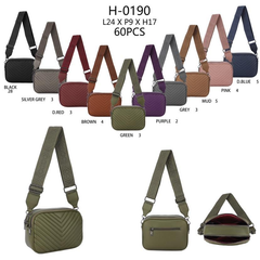Quiltet crossbody taske 24x9x17cm by Eric Bags