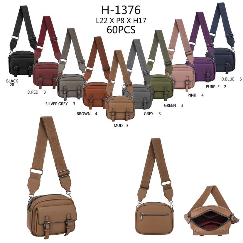 Crossbody taske med spænder 22x8x17cm by Eric Bags