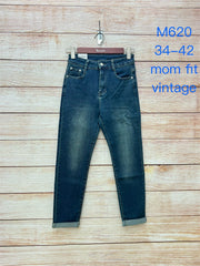 Mom fit jeans med fold vintage wash by Krone 1