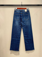 Wideleg jeans med bling bund darkwash