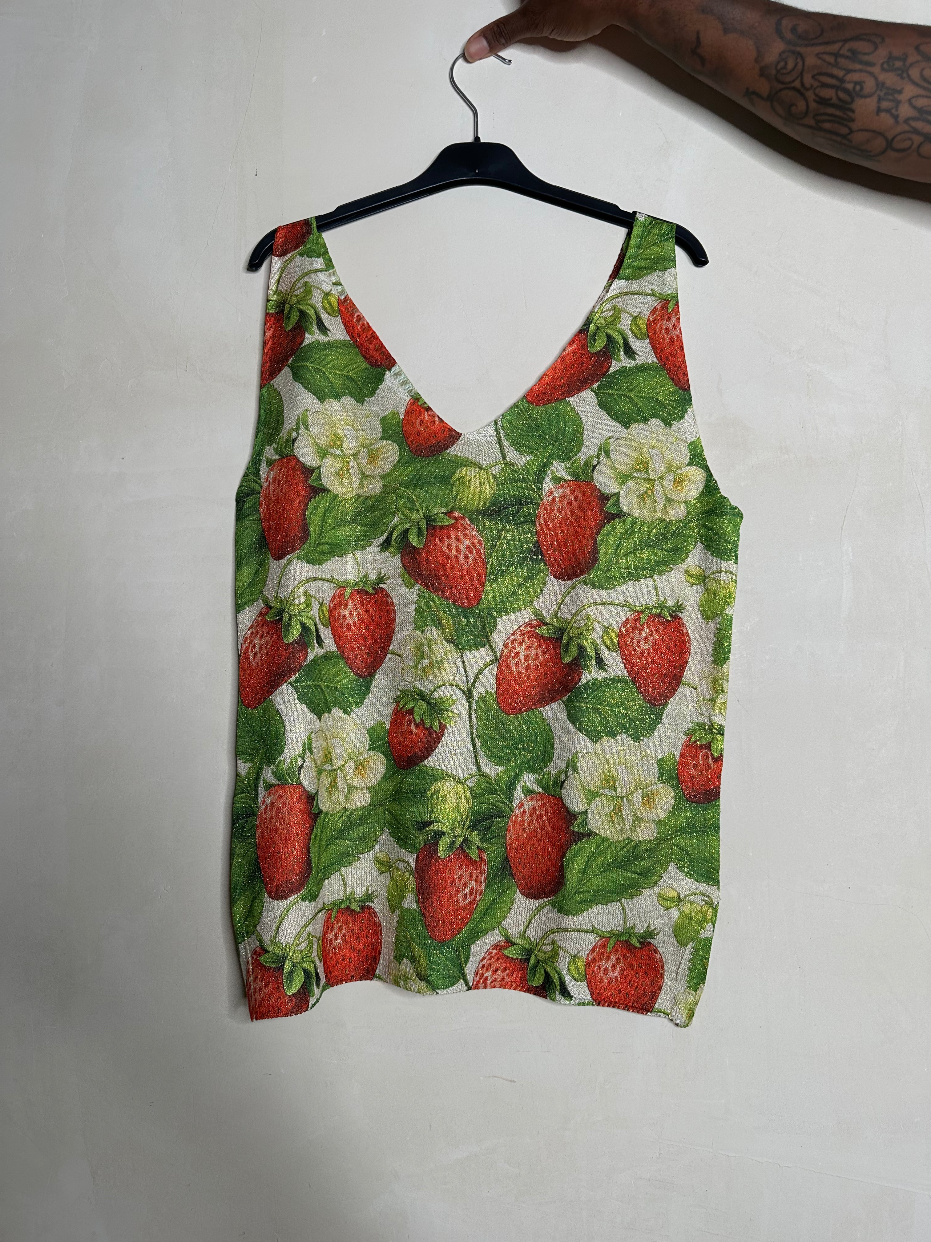 Sommerstrik top med jordbær - ITMAJ25 by Ohlala