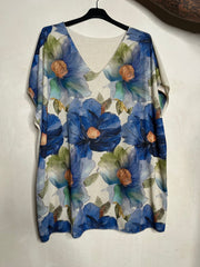 Guld strik t shirt med blomster by Ohlala