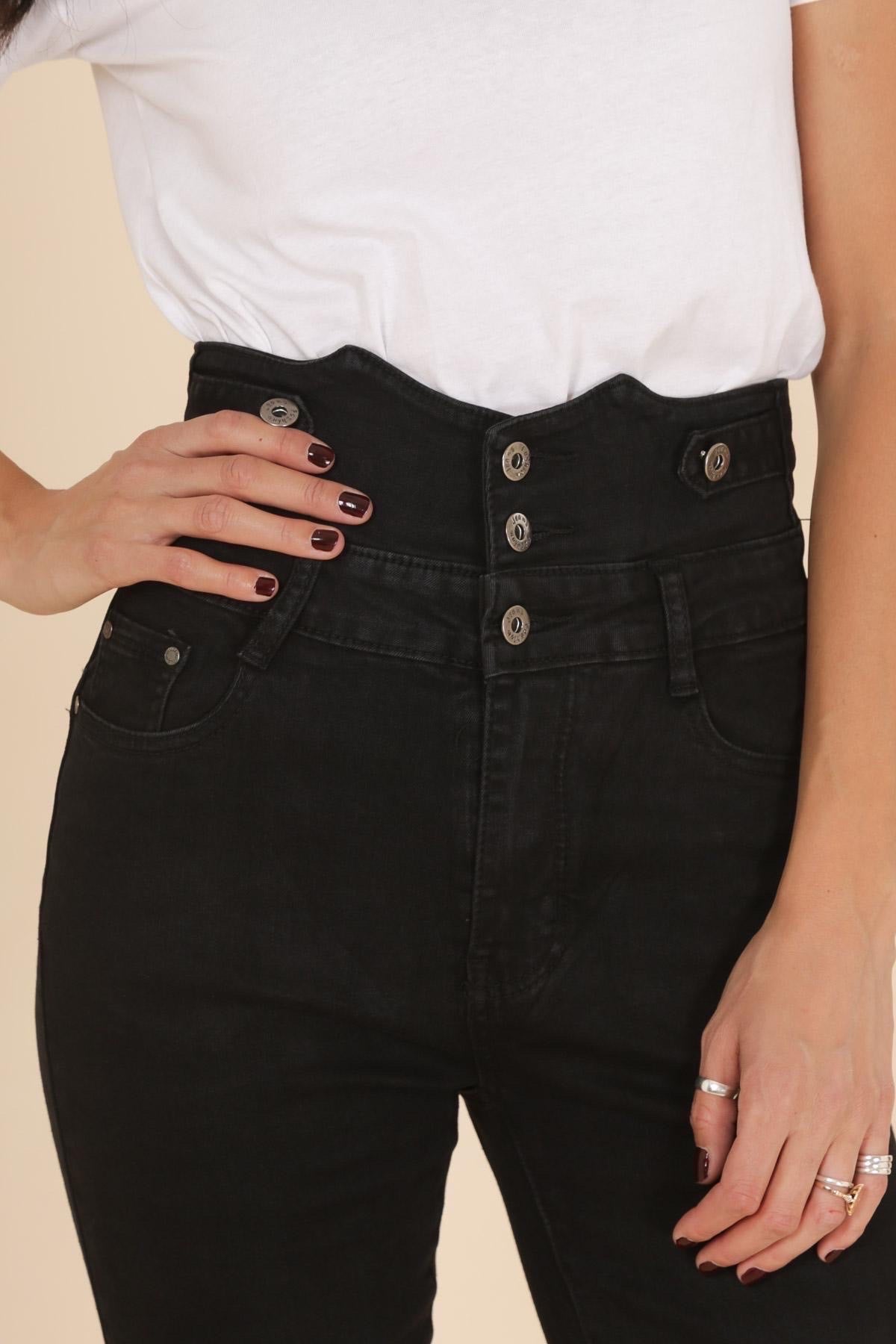 Ultra højtaljede jeans med knapper by Krone 1