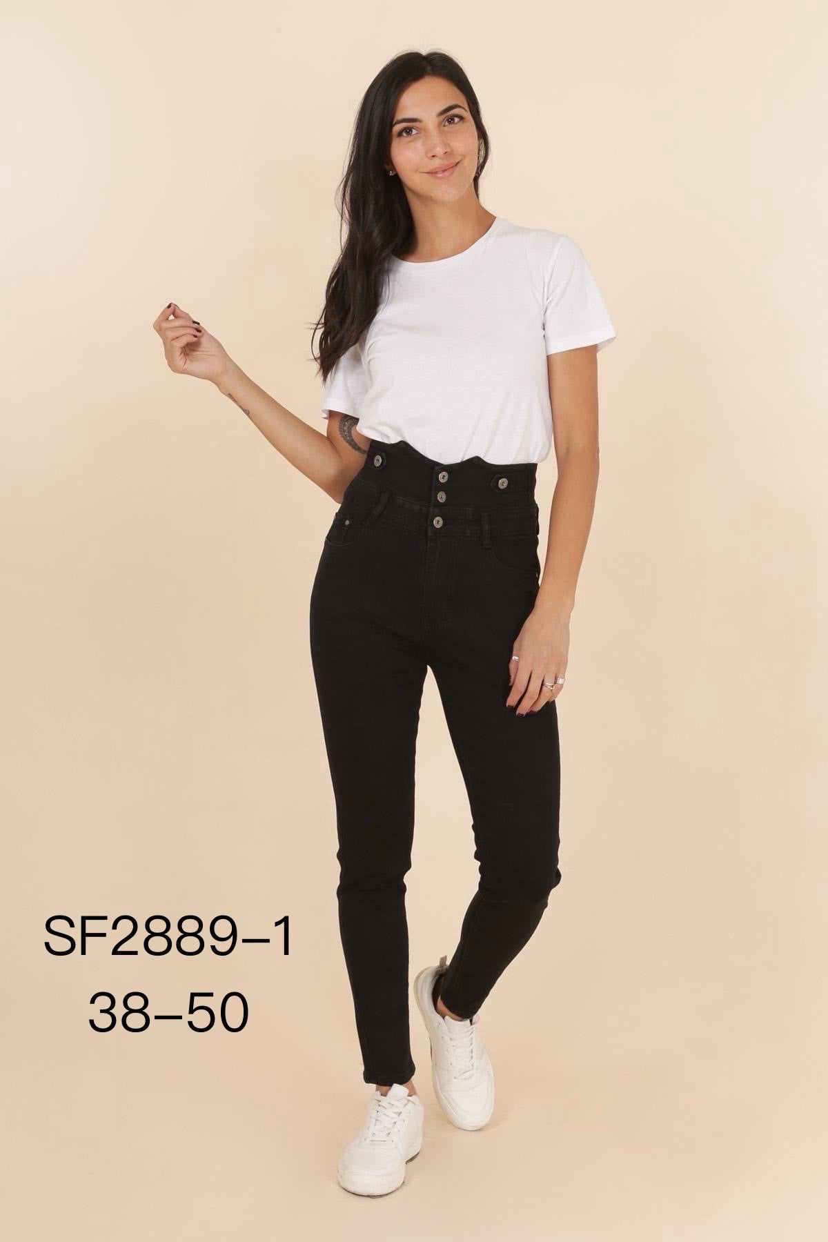 Ultra højtaljede jeans med knapper by Krone 1