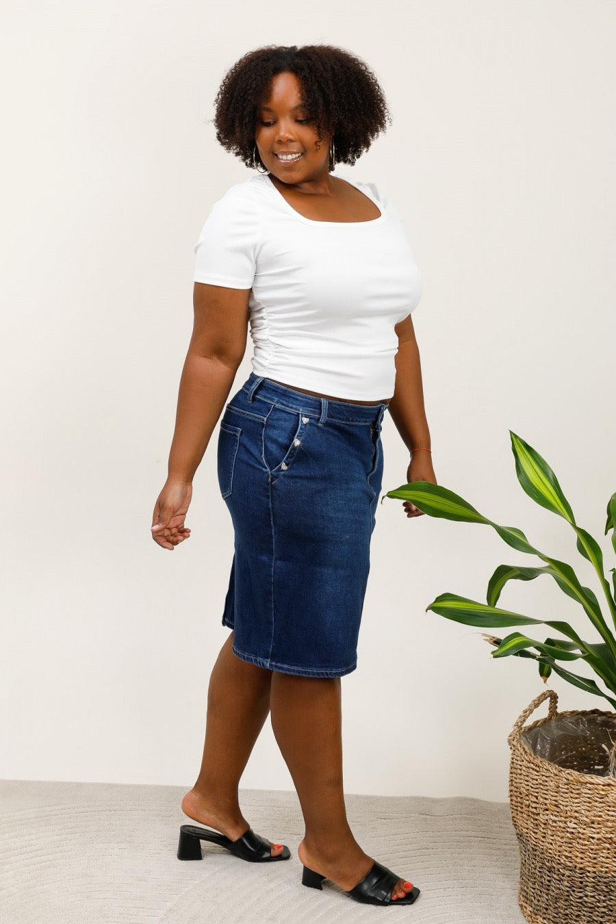 Cowboynederdel med bling hjerte plus size by G-Smack