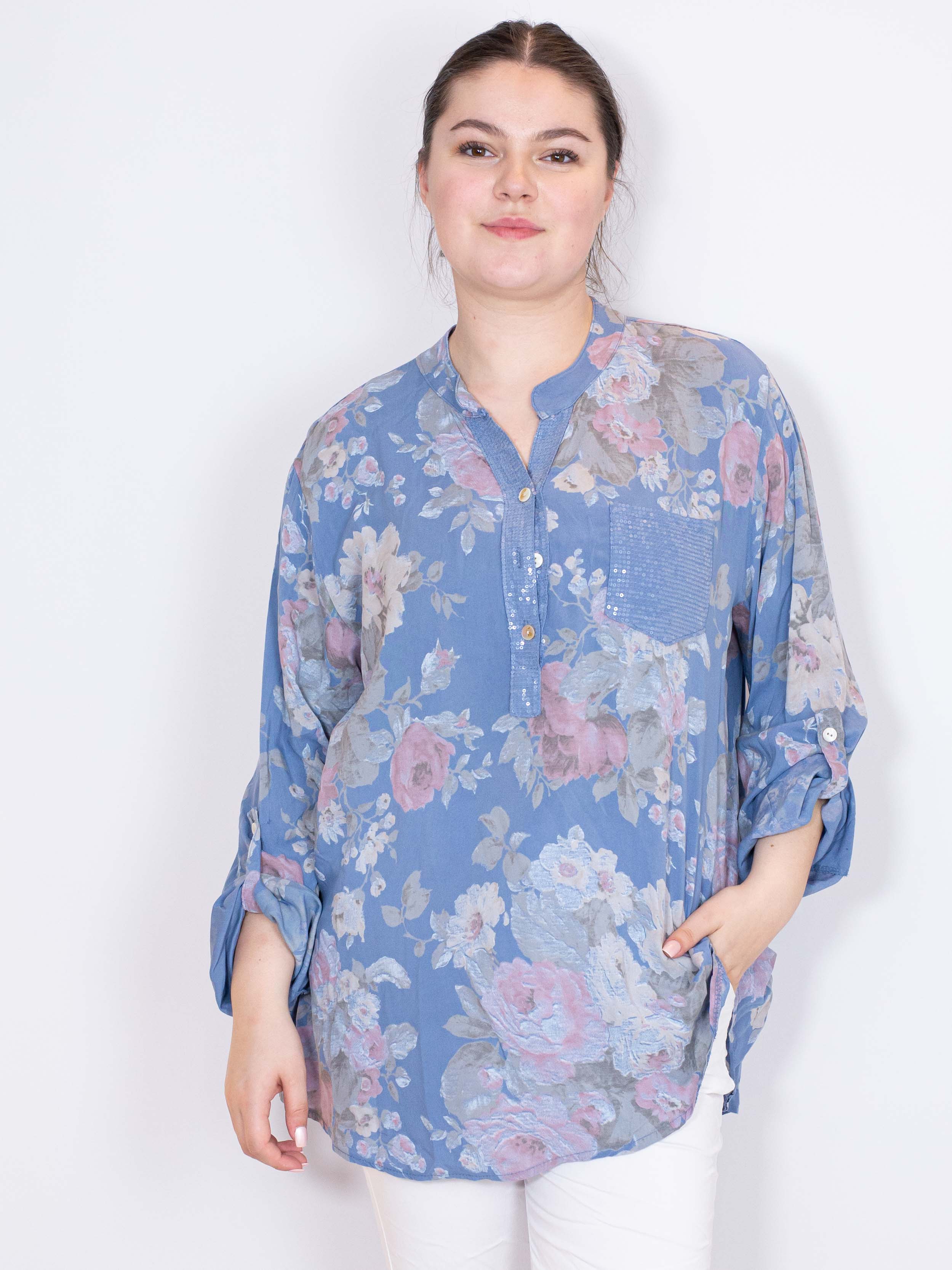 Skjorte med rose print - ITMAJ25
