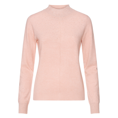 Strikbluse med bling og krave
