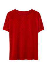 Velour t-shirt med bling - Brystmål 130cm - Ingen returret - ITNOV24