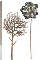 Anemone antik sølv 47 cm Elegant kunstig blomst