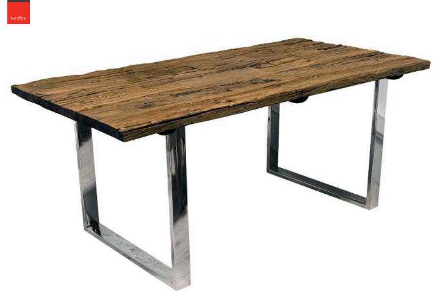 Table sleeper wood wigloss ss logs 240x110x76cm