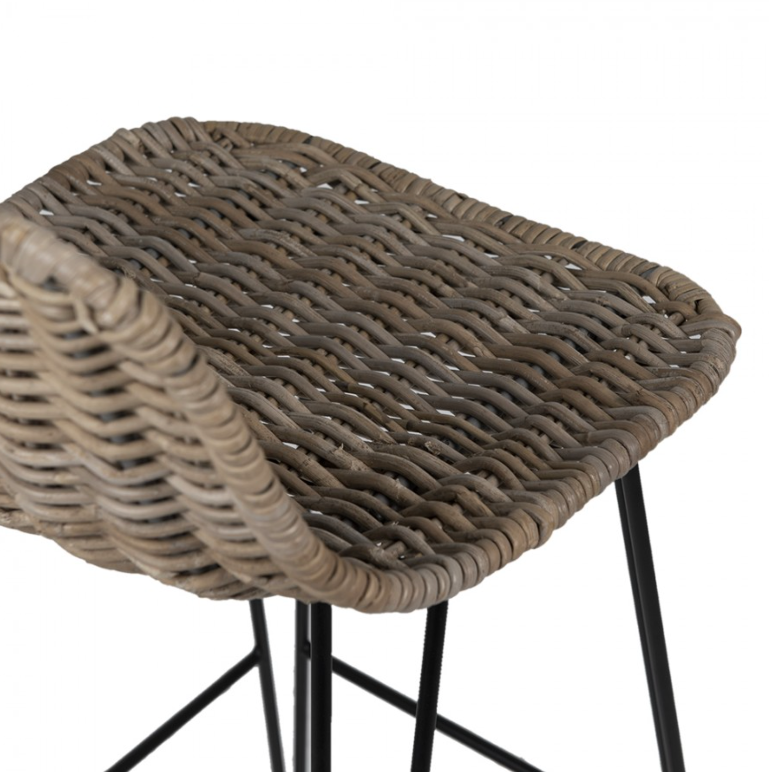 Barstol med rattanflet – Brun