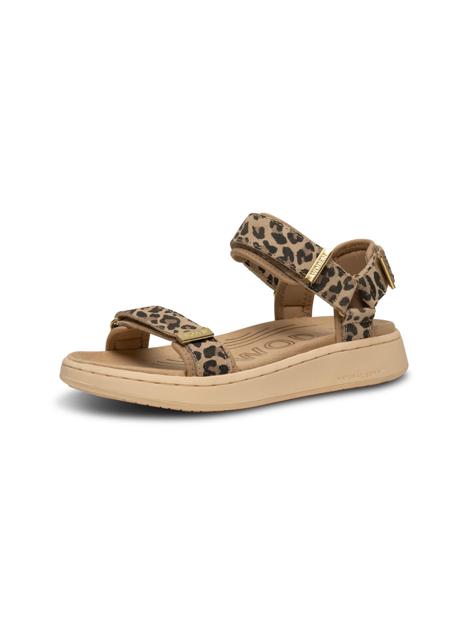 Woden Line Suede Sandal Leopard by Woden