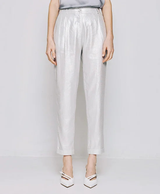 Access Metallic-effect pants with rhinestone by Krone 1