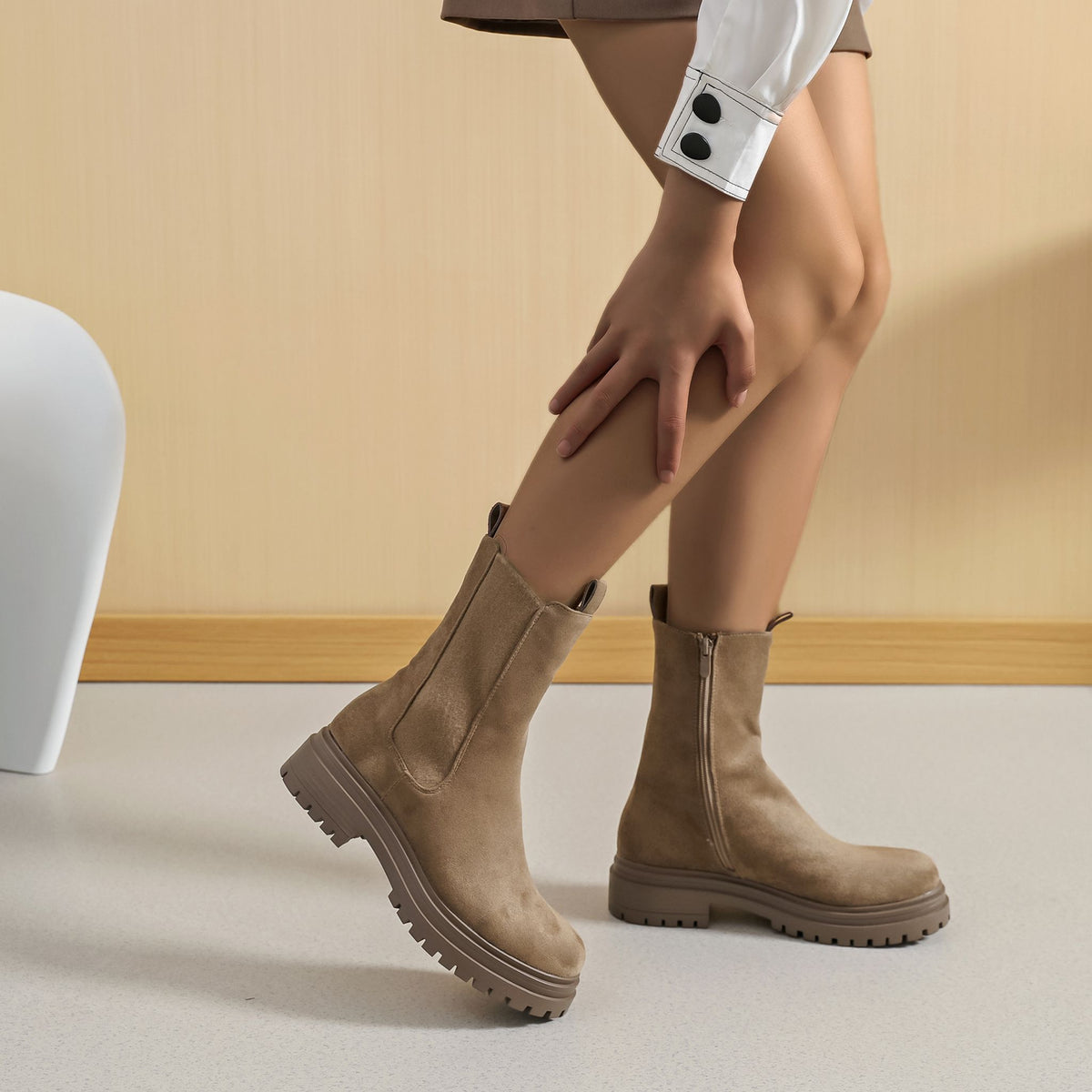 Støvle med elastik by Flyfor