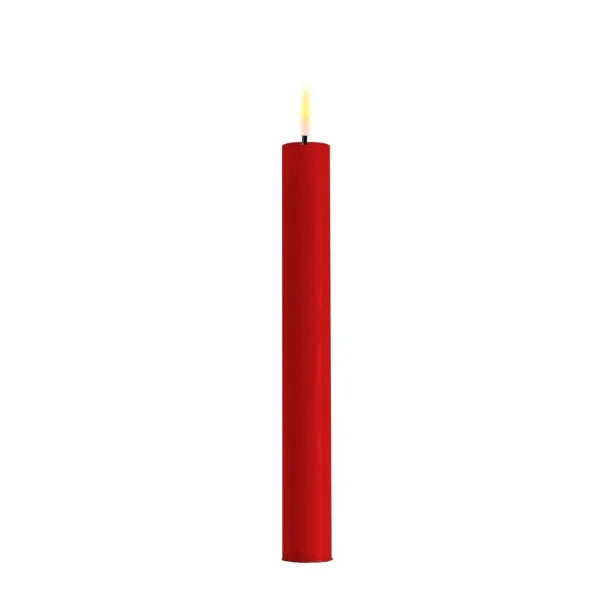 Rød Kronelys 24 cm Sæt med 2 stk.