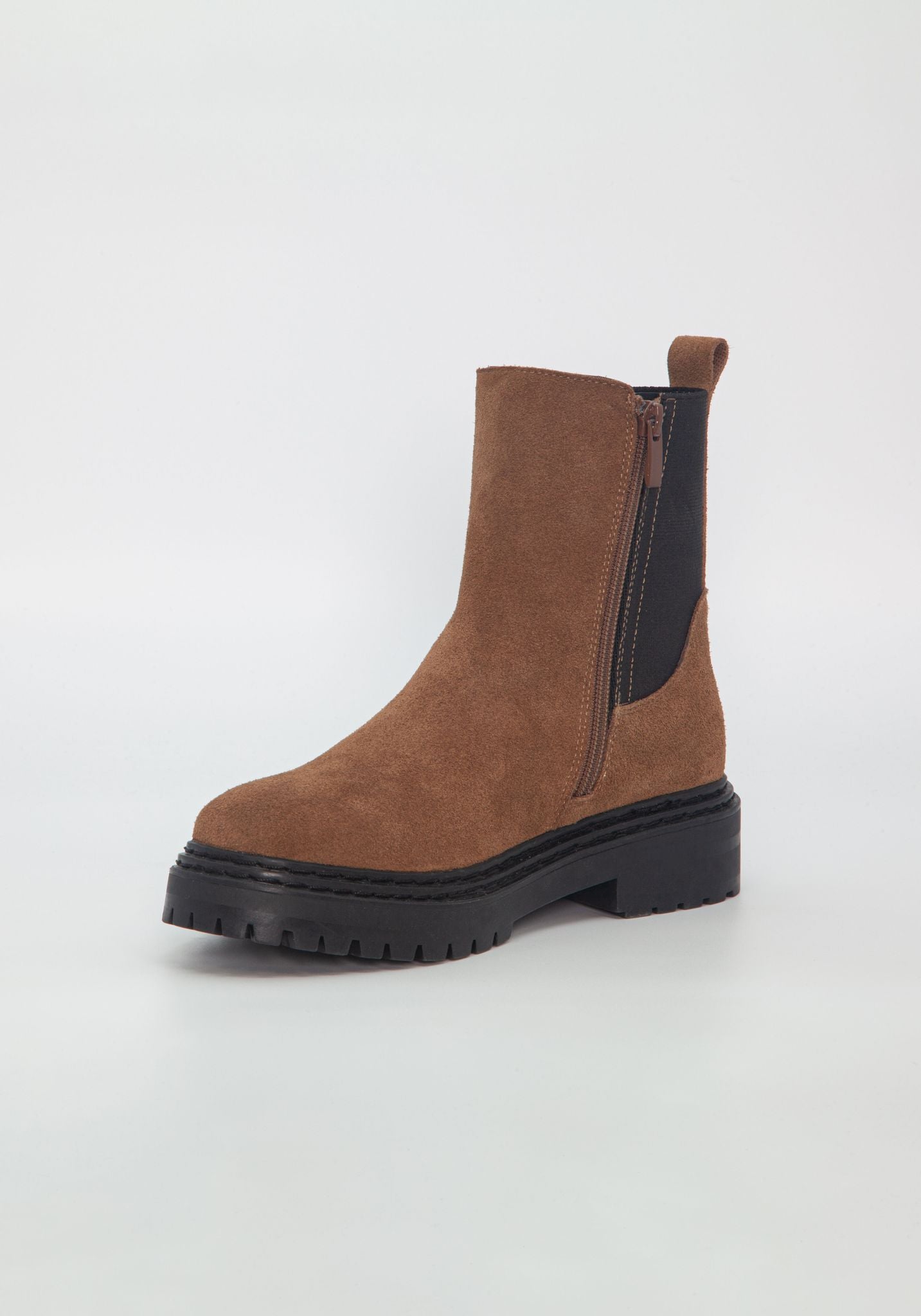 Duffy ruskindsstøvler med elastik cognac by Krone 1