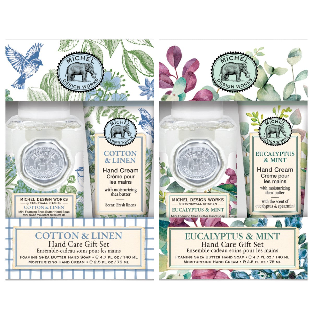 Michel Design Works Gavesæt Mix Cotton & Linen / Eucalyptus & Mint skumsæbe og håndcreme