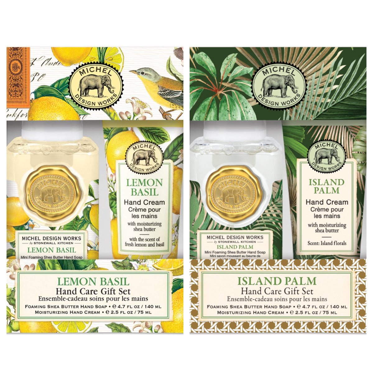 Michel Design Works Gavesæt Lemon Island Palm skumsæbe og håndcreme