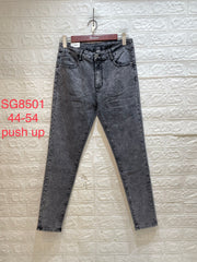 Acid Wash jeans grå push up plus size by Krone 1