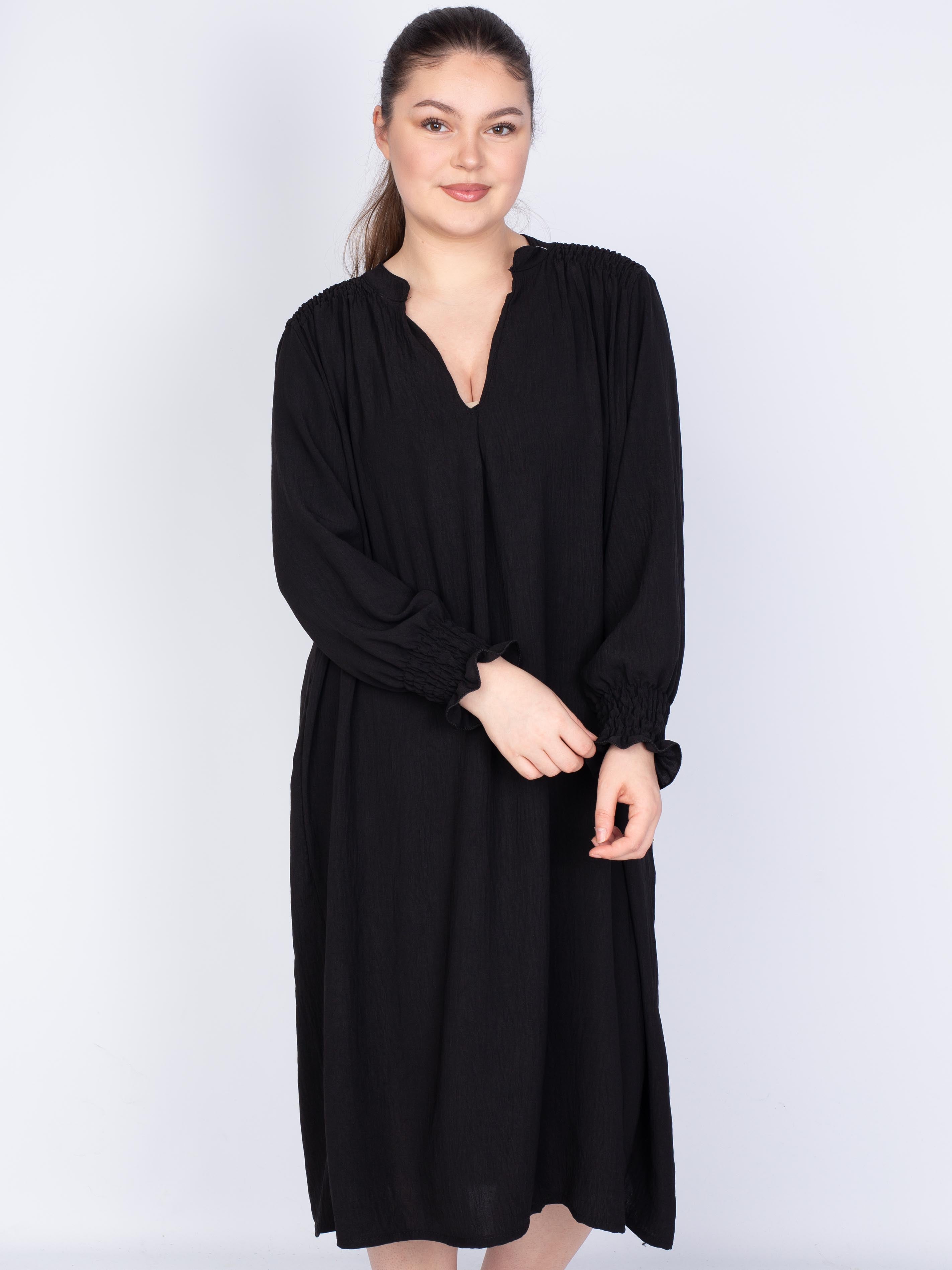 Lang skjortekjole med smock
