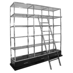 Shelves ss/POL wooden base 220x45x240cm