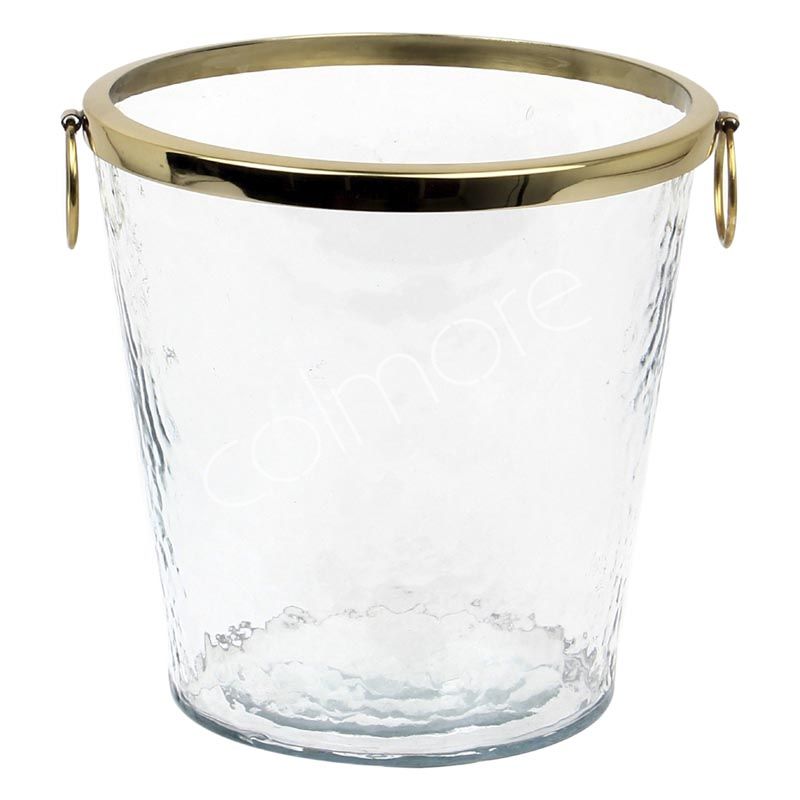 Wine cooler w/hammered glass ss/GOLD 20x14x14
