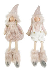 SANTA GIRL&BOY 50CM PINK HAIRY CLOTHES, SOFT LEGS