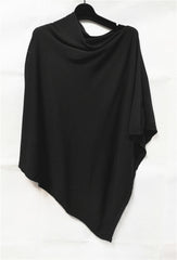 Classic poncho with slanted neckline