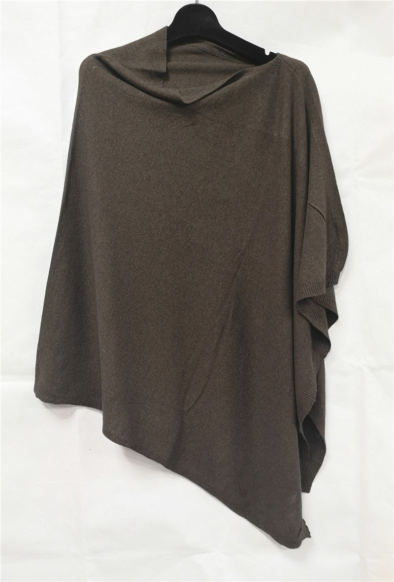 Classic poncho with slanted neckline
