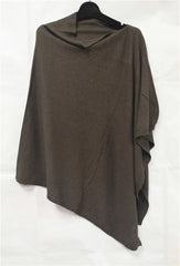 Classic poncho with slanted neckline