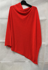 Classic poncho with slanted neckline