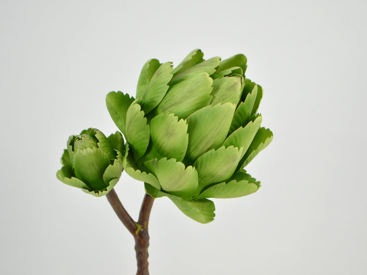 Artischoken-Pick x2, 33 cm Kunstig dekorationsblomst i grøn