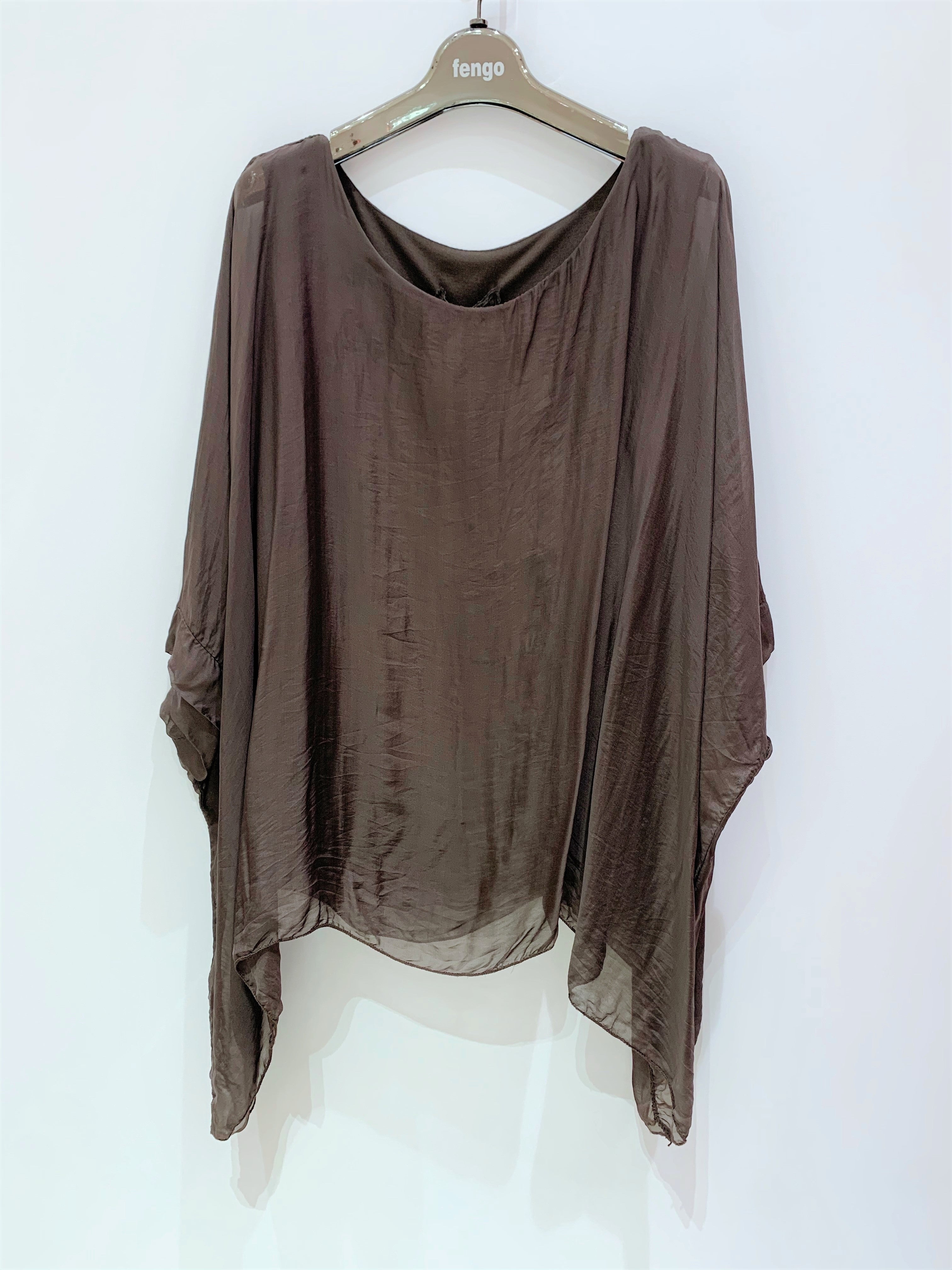 Silk blouse with top