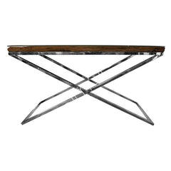 Console table sleeper wood w/glass 140x40x80