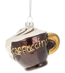 GLASS CUP CAPPUCCINO 7CM BROWN WHITE