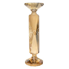 Candle holder gold luster crystal glass 10x10x31