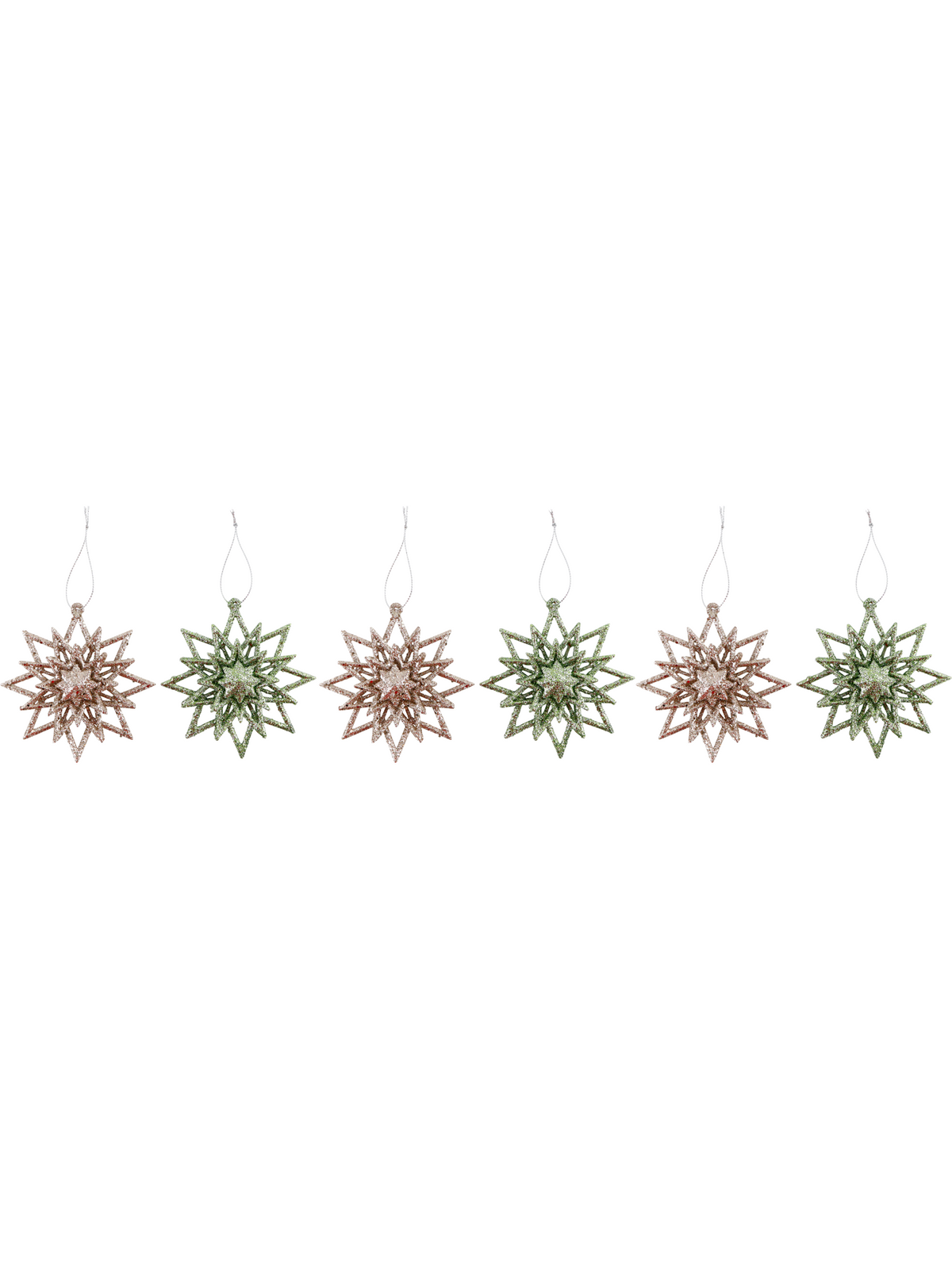 Glitter stjerner med ophæng 10x10x3 cm