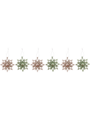 Glitter stjerner med ophæng 10x10x3 cm