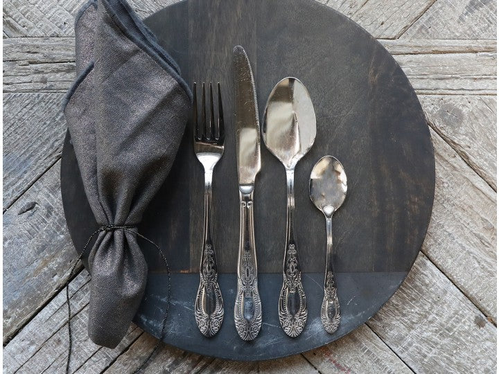Silver cutlery with decoration set of 4