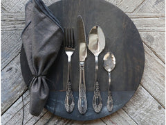 Silver cutlery with decoration set of 4