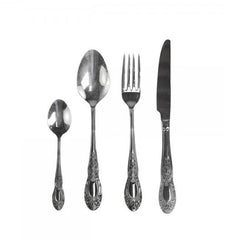 Silver cutlery with decoration set of 4