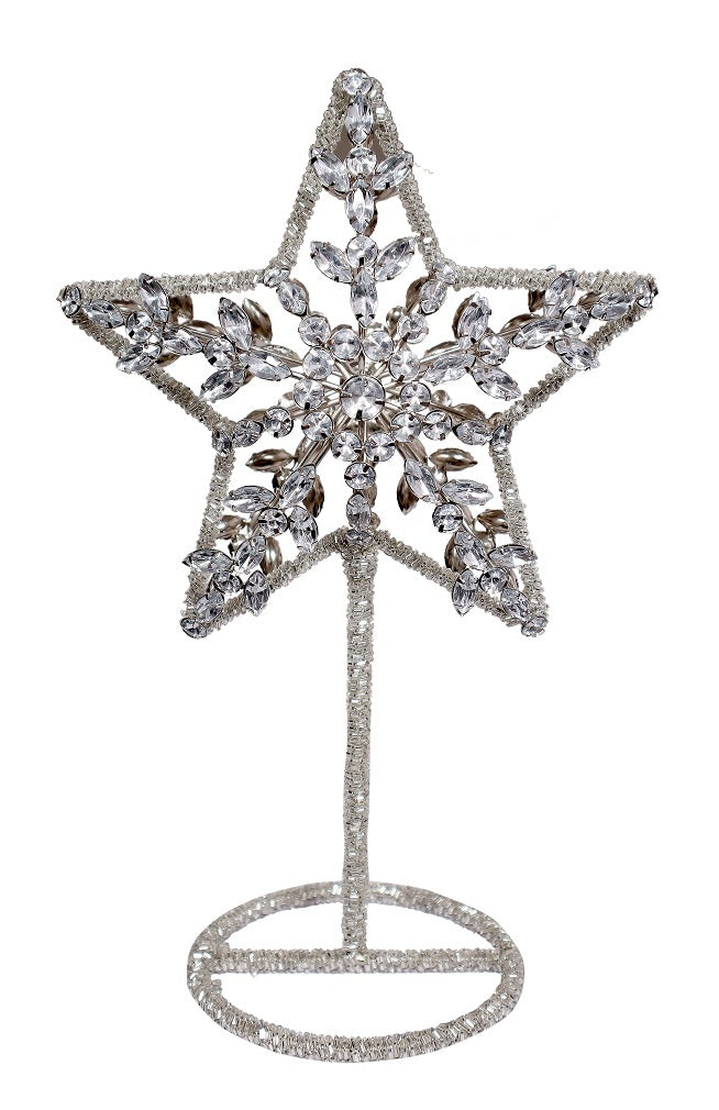 Sequin Star "Tabletop'" 28cm silver