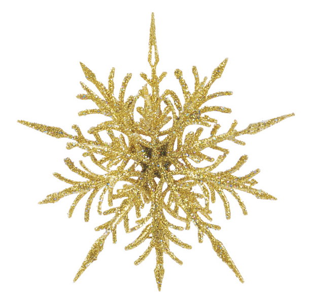 120MM 3D FILIGREE STAR GOLD GLITTER