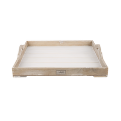 Square tray XL white + natural
