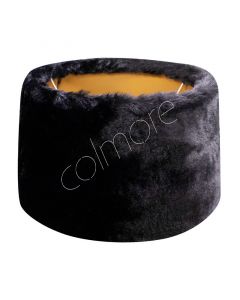 Lampeskærm Half High – Fur Black on Gold, 40 x 35 x 23 cm