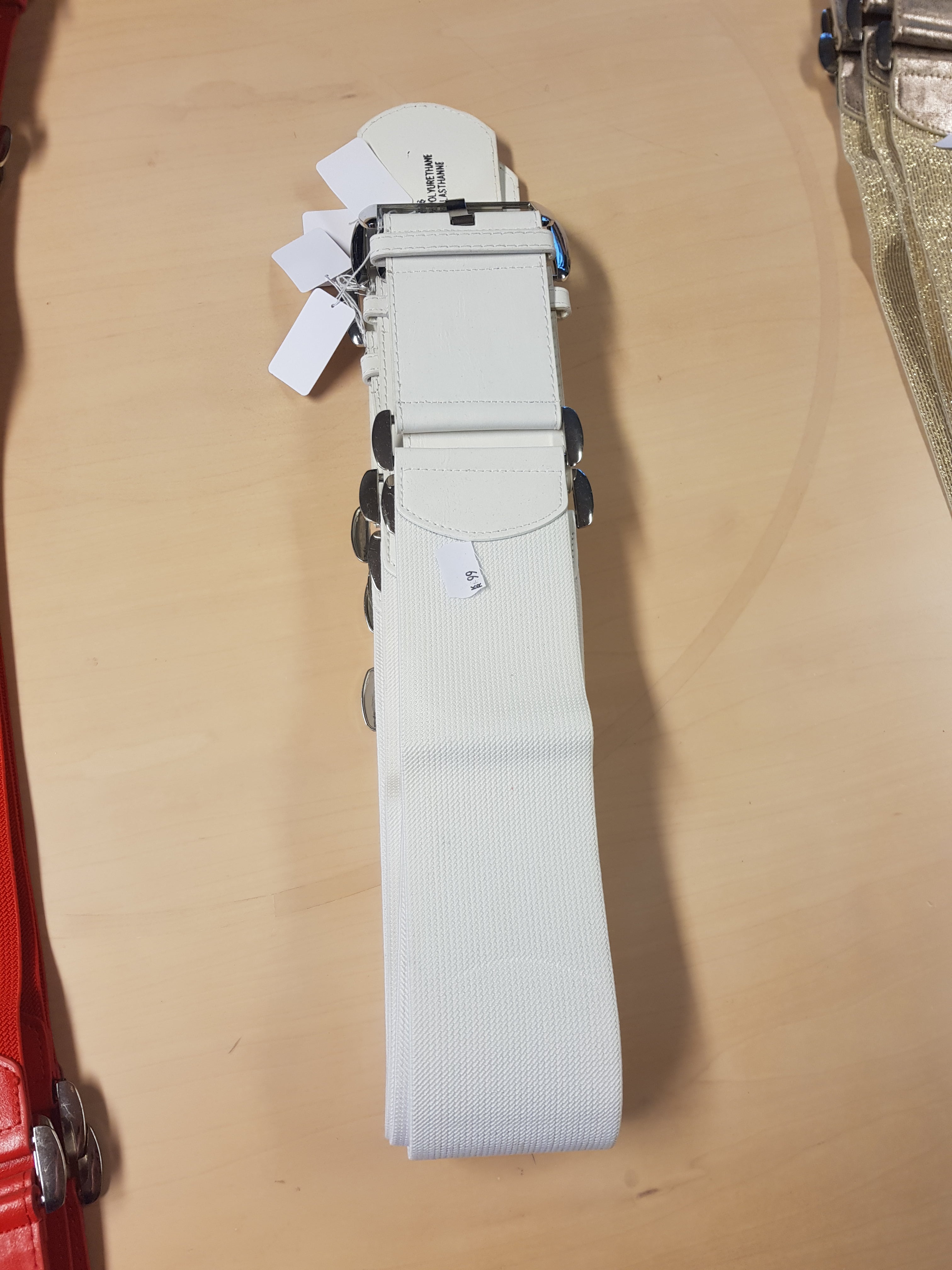 Catharine - Bælte Med Elastik Hvid by Krone 1